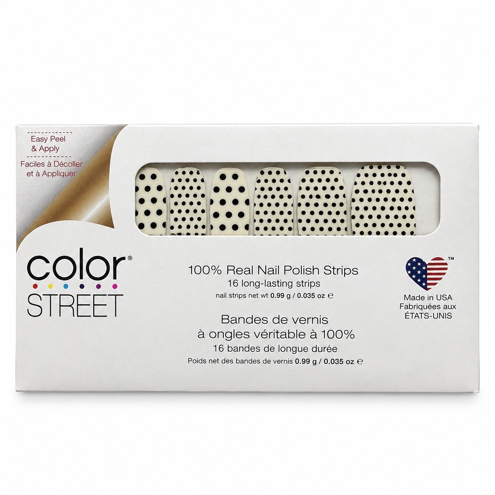 Color Street Polka Dot-com Clear Overlay Nail Polish Strips 16 Ct New Sealed